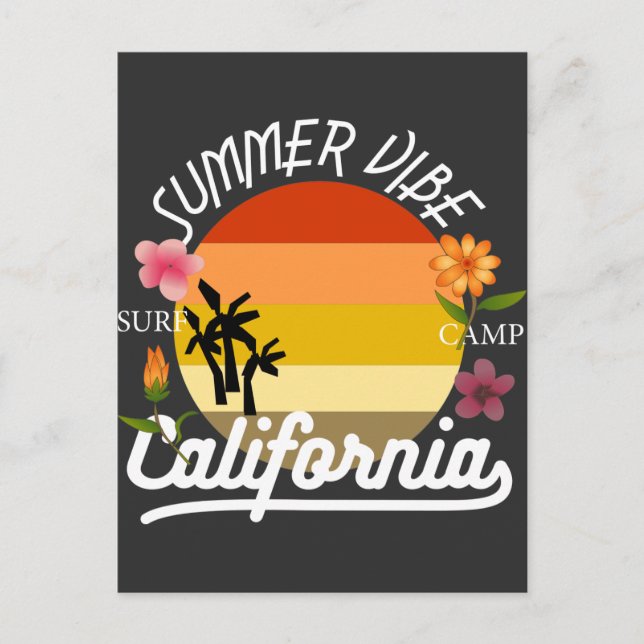 California Summer Vibe Surf Camp Postcard (Front)