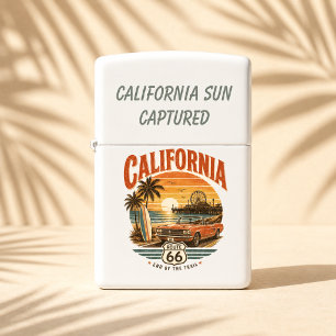 California Sun Route 66 Beach Road Trip Style Zippo Lighter