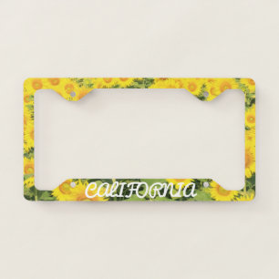 California Sunflower Pattern License Plate Frame