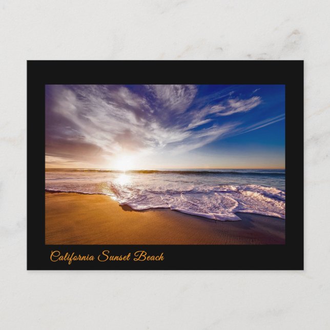 California Sunset Beach - Custom Holiday Postcard (Front)