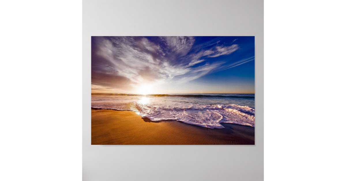 California Sunset Beach Poster | Zazzle