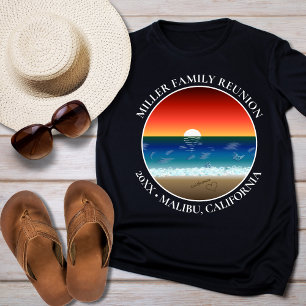 California Sunset Beach Sand Heart Family Reunion T-Shirt