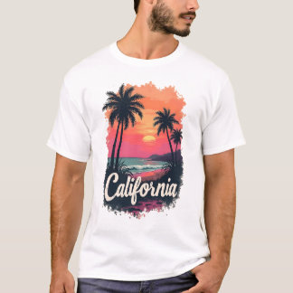 California Sunset Beach T-Shirt | Retro Vintage
