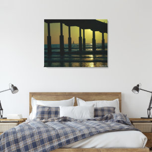 California Sunset Ocean Beach Pier Canvas Print