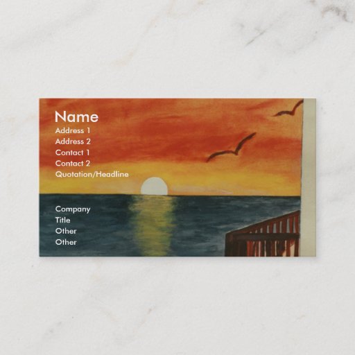 Customizable California Sunset Over the Ocean Business Card Art