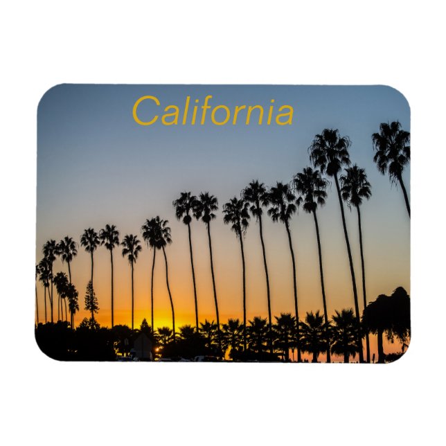 California Sunset Palm Trees on the Beach Magnet (Horizontal)