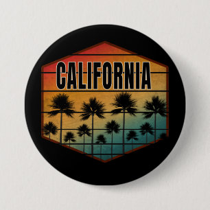 CALIFORNIA SUNSET PALM TREES SUMMER BUTTON