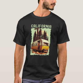 California Sunset Retro 70s Vintage Hiking Camping T-Shirt