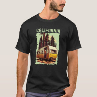 California Sunset Retro 70s Vintage Hiking Camping T-Shirt