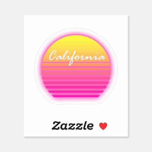 California sunset sticker
