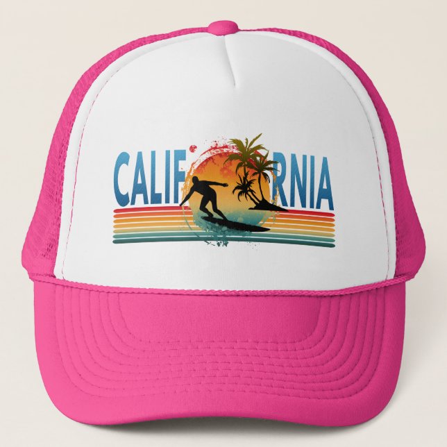 CALIFORNIA SUNSET SUMMER  TRUCKER HAT (Front)