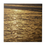 California Sunset Waves Ocean Photography Ceramic Tile