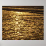 California Sunset Waves Ocean Photography Poster