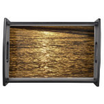California Sunset Waves Ocean Photography Serving Tray