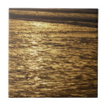 California Sunset Waves Ocean Seascape Ceramic Tile