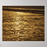 California Sunset Waves Ocean Seascape Poster