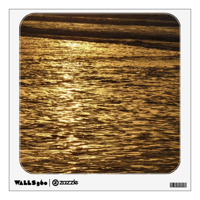 California Sunset Waves Ocean Seascape Wall Sticker (Front)