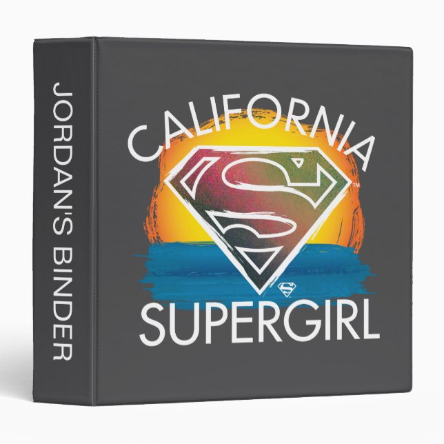 California Supergirl Sunset Graphic 3 Ring Binder (Front/Spine)