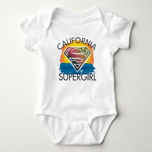 California Supergirl Sunset Graphic Baby Bodysuit