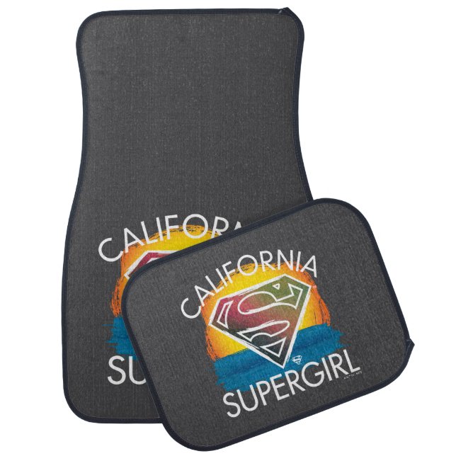 California Supergirl Sunset Graphic Car Floor Mat (Set)