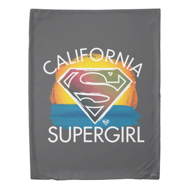 California Supergirl Sunset Graphic Duvet Cover (Front)
