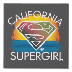 California Supergirl Sunset Graphic Faux Canvas Print