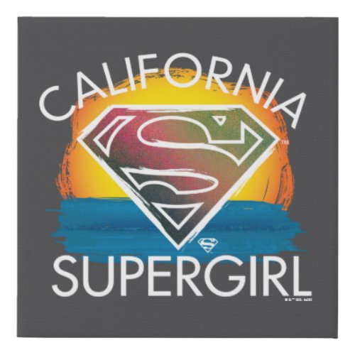 California Supergirl Sunset Graphic Faux Canvas Print