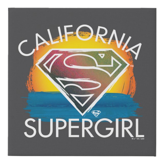 California Supergirl Sunset Graphic Faux Canvas Print (Front)