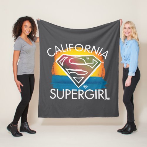 California Supergirl Sunset Graphic Fleece Blanket