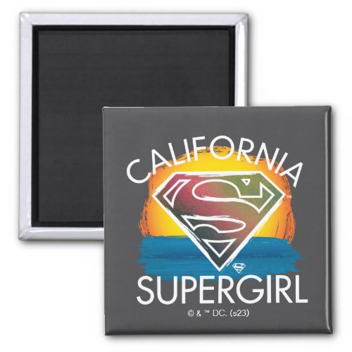 California Supergirl Sunset Graphic Magnet