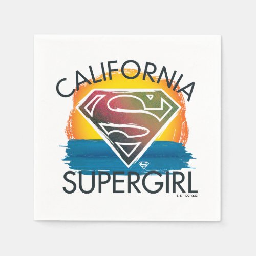 California Supergirl Sunset Graphic Napkins