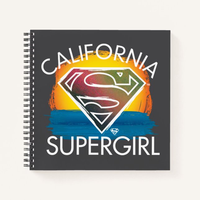 California Supergirl Sunset Graphic Notebook (Front)