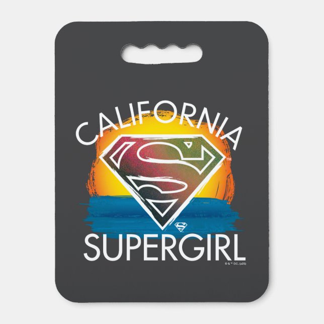 California Supergirl Sunset Graphic Seat Cushion (Front Vertical)