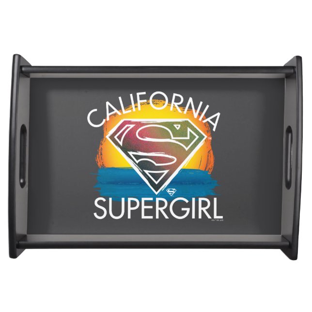 California Supergirl Sunset Graphic Serving Tray (Front)