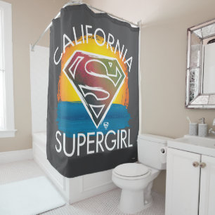 California Supergirl Sunset Graphic Shower Curtain