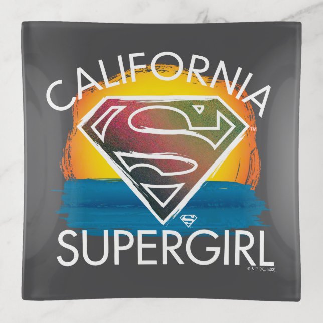 California Supergirl Sunset Graphic Trinket Tray (Front)
