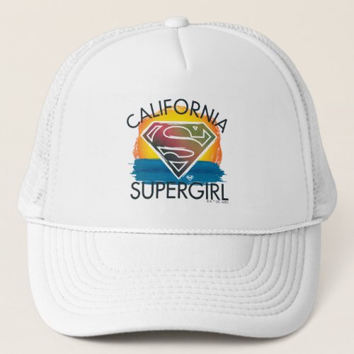California Supergirl Sunset Graphic Trucker Hat
