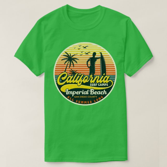 California Surf Camp Imperial Beach T-Shirt (Design Front)