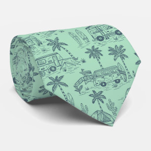 California surf camp toile - surfer beach neck tie