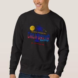 California Surf Culture Los Angeles Beach Typograp Sweatshirt