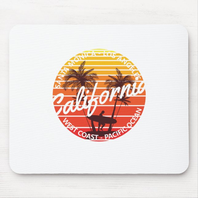 California Surf, Summer Beach vibes Mouse Pad (Front)