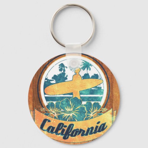 California surfboard keychain