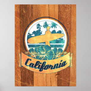 California surfboard poster