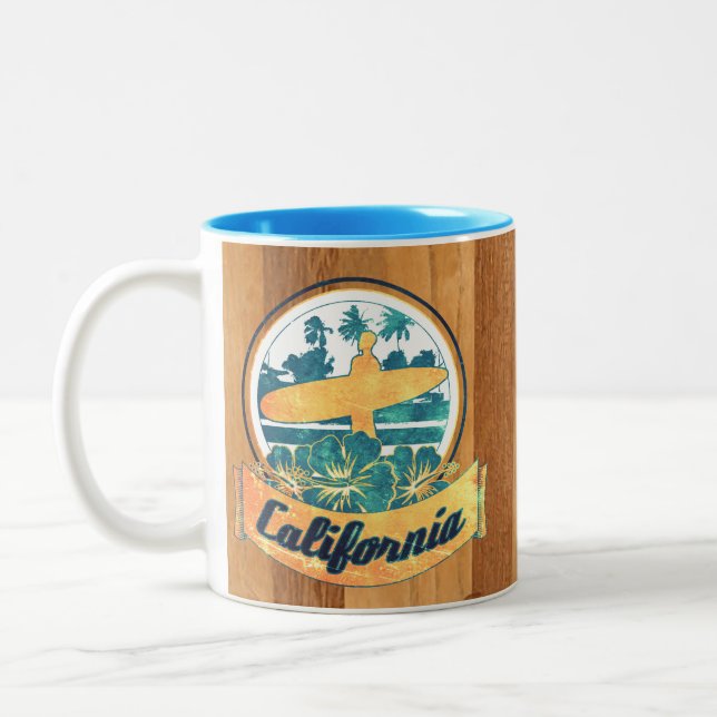 California surfboard Two-Tone coffee mug (Left)