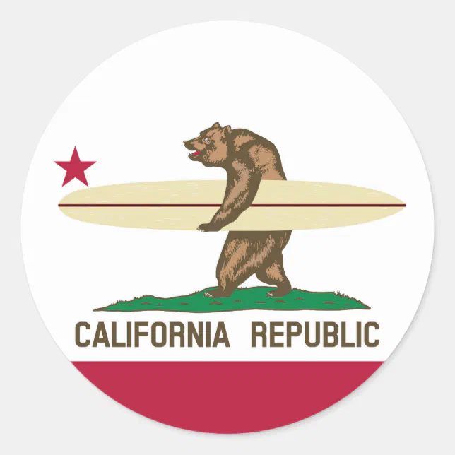 California Surfing Bear Flag Sticker Decal - Self Adhesive Vinyl - Weatherproof - Made In USA - Foto 12
