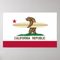 California Surfer Bear Flag