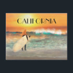 California Surfer Girl Beach Sunset Postcard<br><div class="desc">California surfer girl sunset at Surfrider beach in Malibu,  California
Original art/photography © Copyright 2018 KL Stock</div>