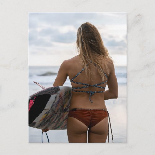 California Surfer Girl photo postcard