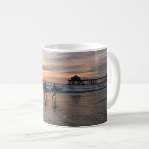 California Surfers at Sunset Coffee Mug