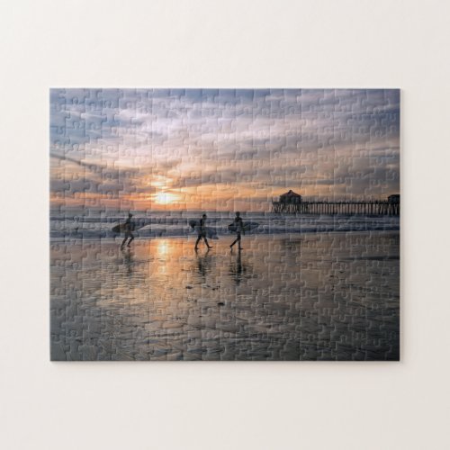 California Surfers at Sunset Jigsaw Puzzle